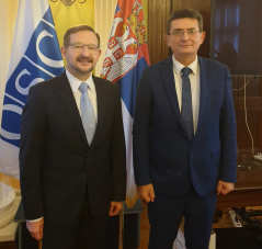 9 October 2019 National Assembly Deputy Speaker Veroljub Arsic and OSCE Secretary General Thomas Greminger 